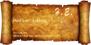Hefler Edina névjegykártya